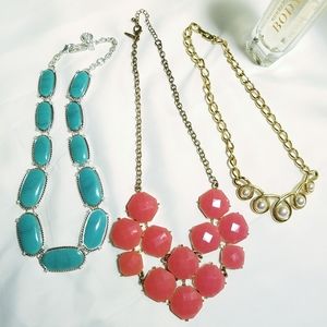 Set of 3 vintage statement necklaces, one Napier